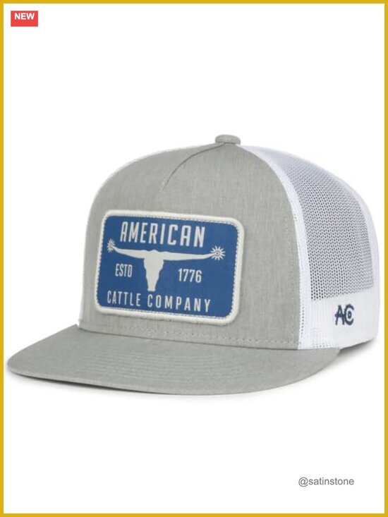 Adjustable Snapback Western Hat with Bull Spurs Patch - Mesh Back main image 6